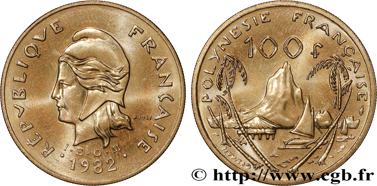 FRANZÖSISCHE-POLYNESIEN 100 Francs I.E.O.M. 1982 Paris fST 