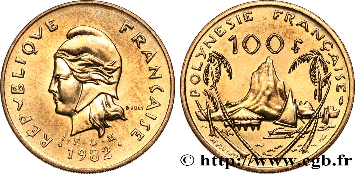 POLINESIA FRANCESA 100 Francs I.E.O.M. 1982 Paris SC 