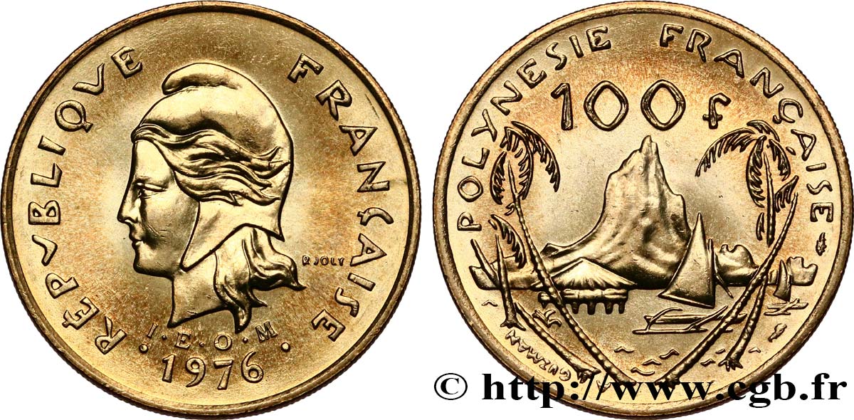 FRANZÖSISCHE-POLYNESIEN 100 Francs I.E.O.M. 1976 Paris fST 