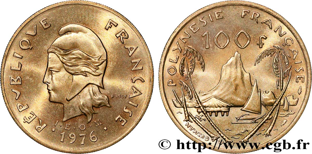 FRENCH POLYNESIA 100 Francs I.E.O.M. 1976 Paris MS 
