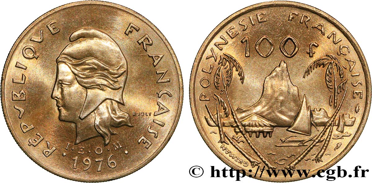 POLINESIA FRANCESA 100 Francs I.E.O.M. 1976 Paris SC 