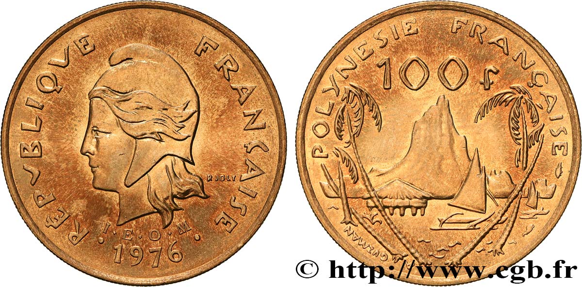 POLYNÉSIE FRANÇAISE 100 Francs I.E.O.M. 1976 Paris SPL 