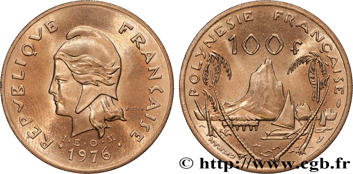 FRENCH POLYNESIA 100 Francs I.E.O.M. 1976 Paris MS 