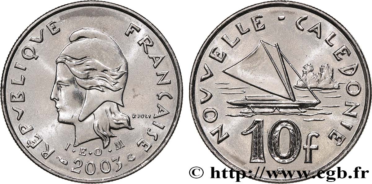 NUOVA CALEDONIA 10 Francs I.E.O.M. 2003 Paris MS 