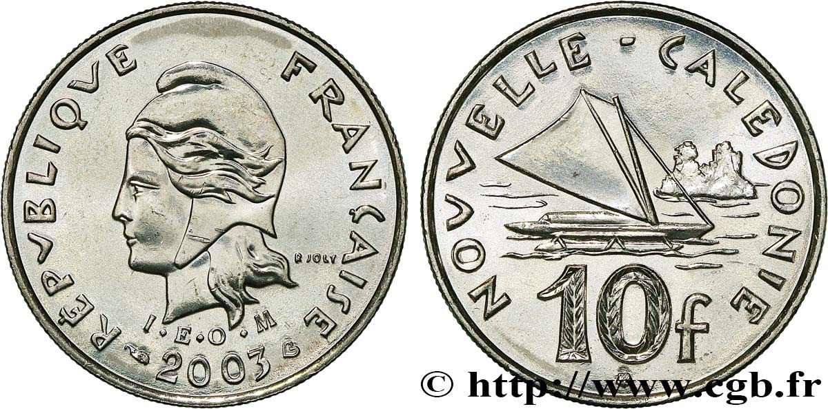 NEUKALEDONIEN 10 Francs I.E.O.M. 2003 Paris fST 