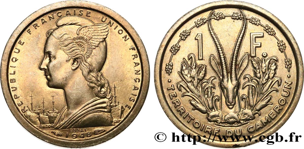 CAMERUN - UNIóN FRANCESA  Essai de 1 Franc 1948 Paris SC 