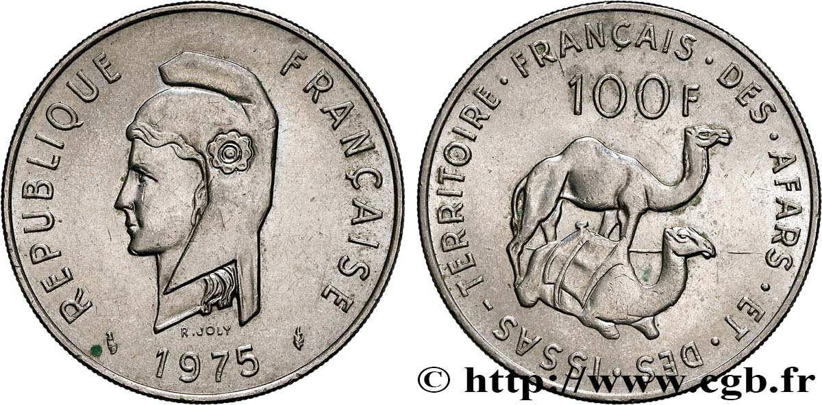 DJIBUTI - Territorio francese degli Afar e degli Issa 100 Francs 1975 Paris SPL 