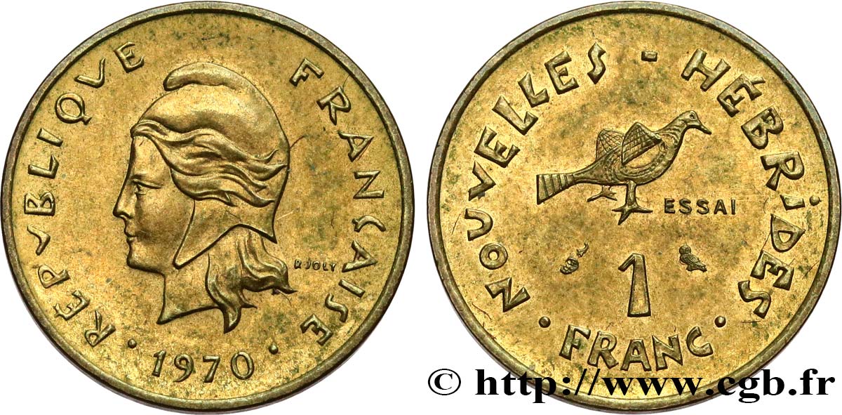 NOUVELLES HÉBRIDES (VANUATU depuis 1980) Essai de 1 Franc 1970 Paris SUP 