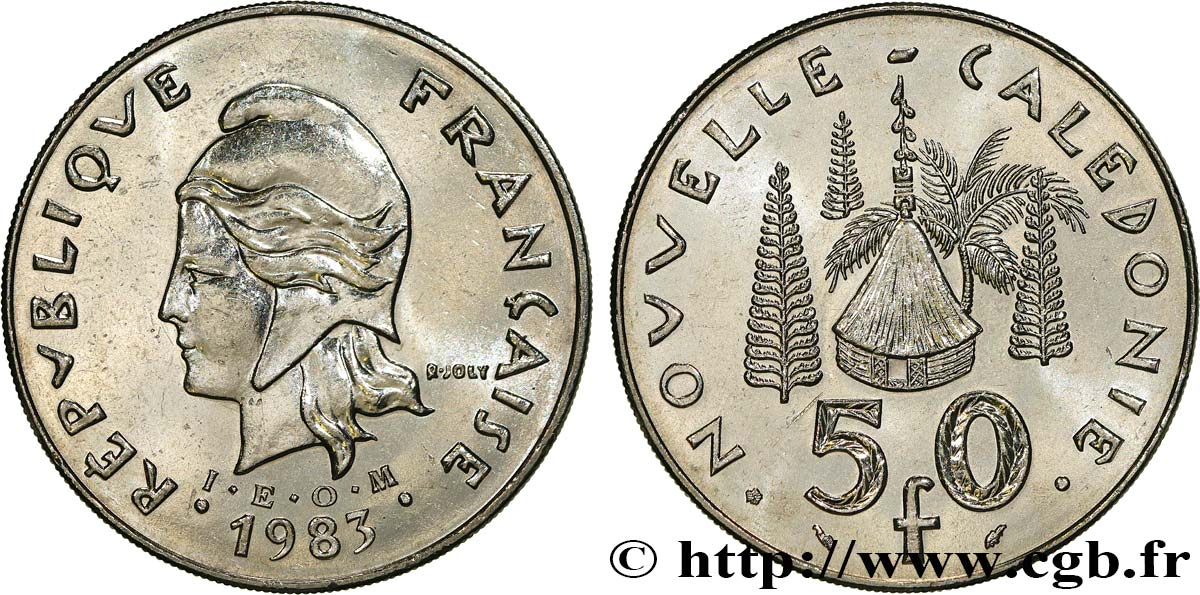 NEW CALEDONIA 50 Francs I.E.O.M. 1983 Paris AU 