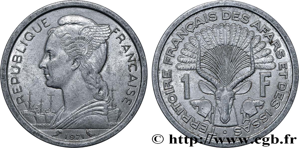 DSCHIBUTI - Französisches Afar- und Issa-Territorium 1 Franc 1971 Paris VZ 