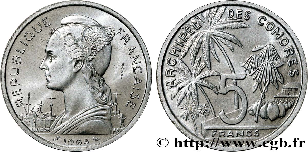 COMORES - Archipel Essai de 5 Francs 1964 Paris FDC 