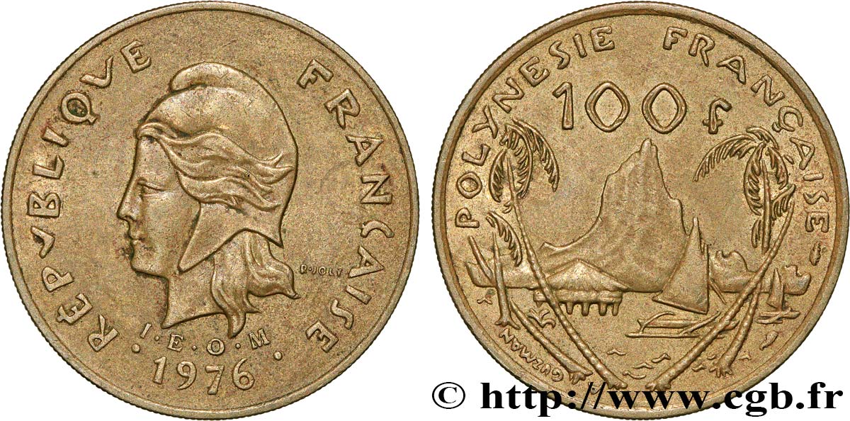 FRENCH POLYNESIA 100 Francs I.E.O.M. 1976 Paris AU 