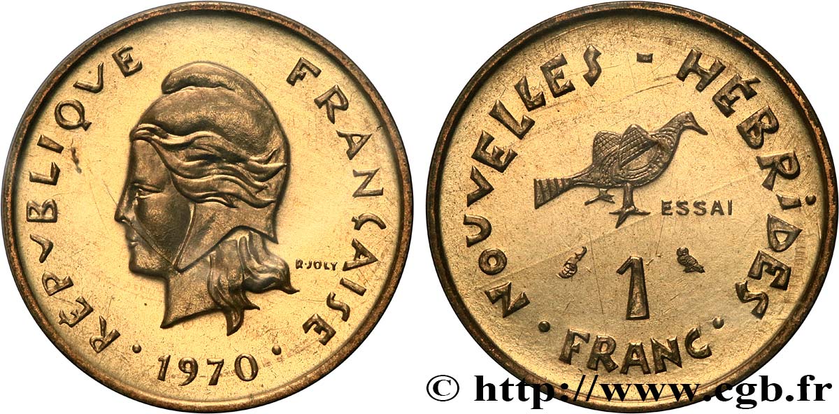 NOUVELLES HÉBRIDES (VANUATU depuis 1980) Essai de 1 Franc 1970 Paris FDC 