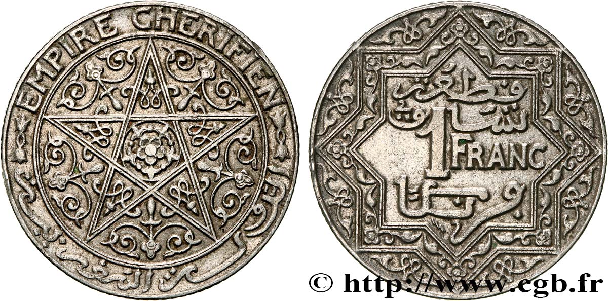 MAROC 1 Franc Empire Chérifien - Maroc N.D. Poissy TTB 