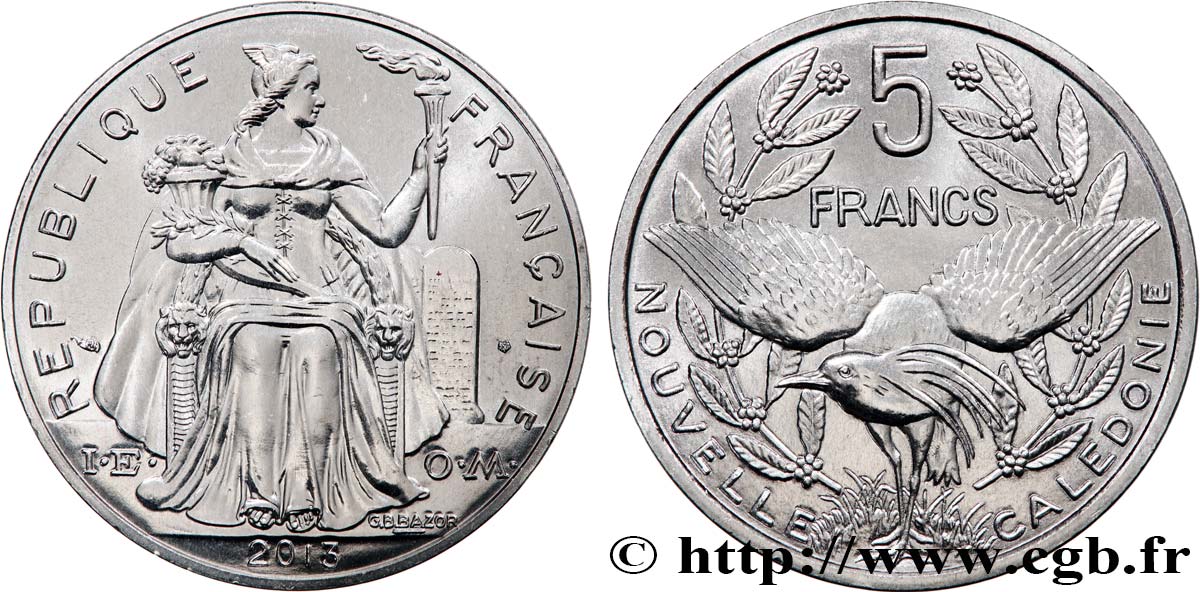 NEW CALEDONIA 5 Francs I.E.O.M. 2013 Paris MS 