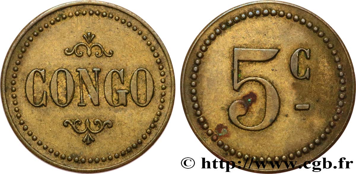 FRENCH CONGO 5 Centimes n.d.  XF 