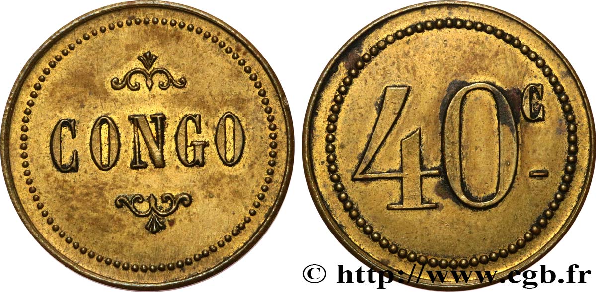 FRENCH CONGO 40 Centimes n.d.  AU 