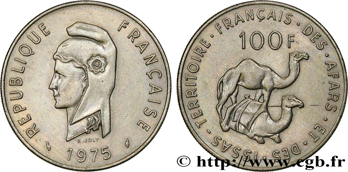 DJIBOUTI - French Territory of the Afars and the Issas  100 Francs 1975 Paris AU 