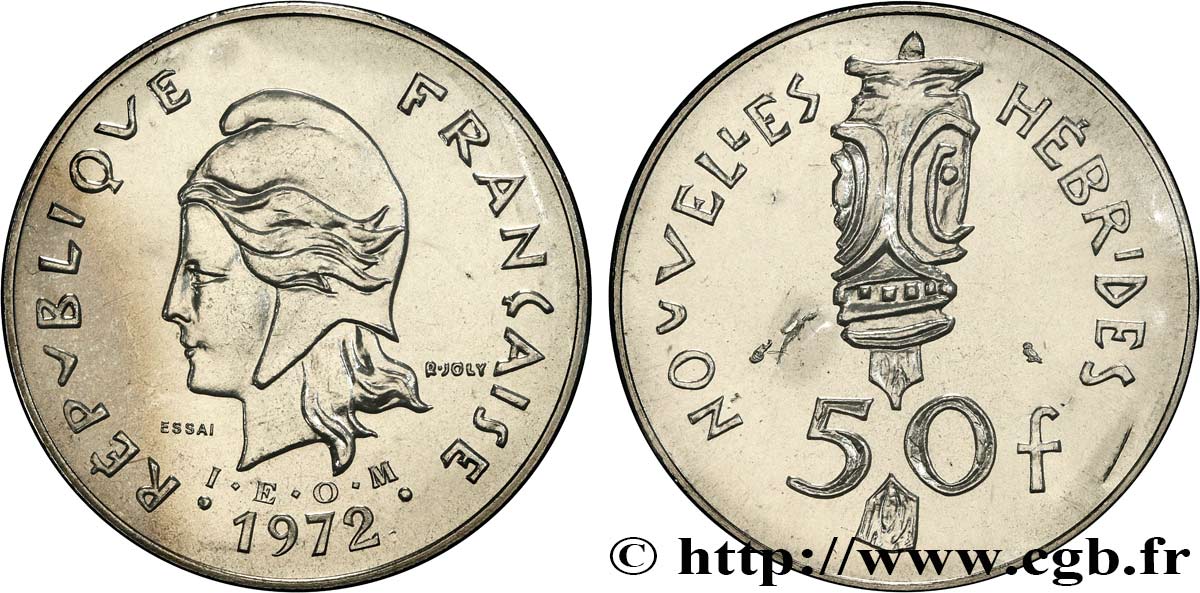 NUOVO EBRIDI (VANUATU dopo1980) Essai de 50 Francs 1972 Paris FDC70 