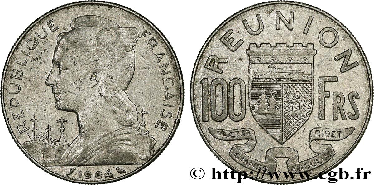 REUNION 100 Francs 1964 Paris XF 