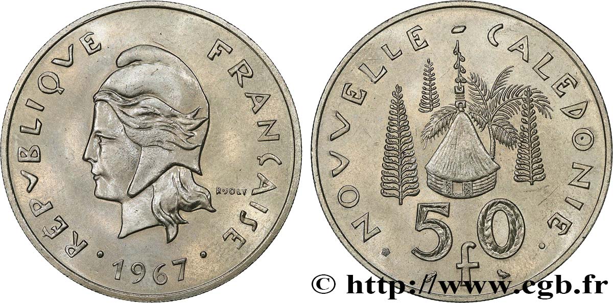 NUOVA CALEDONIA 50 Francs 1967 Paris MS 