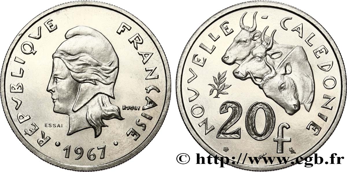 NOUVELLE CALÉDONIE Essai de 20 Francs 1967 Paris SPL 