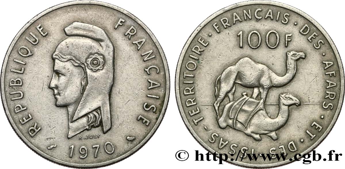 DJIBOUTI - Territoire français des AFARS et des ISSAS 100 Francs 1970 Paris TTB+ 