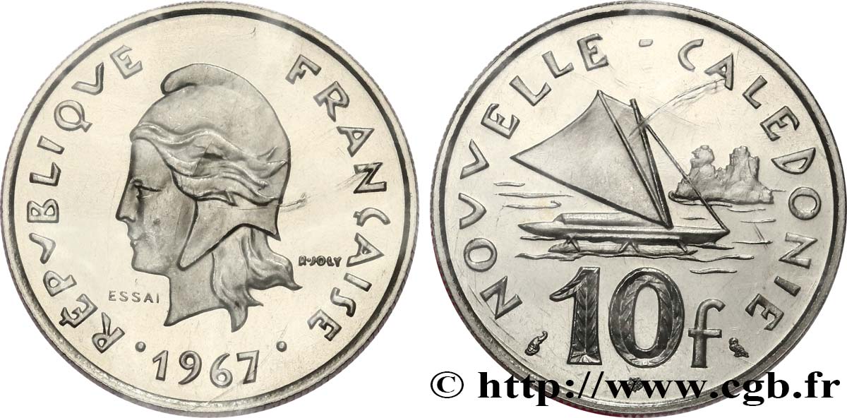 NUOVA CALEDONIA Essai de 10 Francs 1967 Paris FDC 