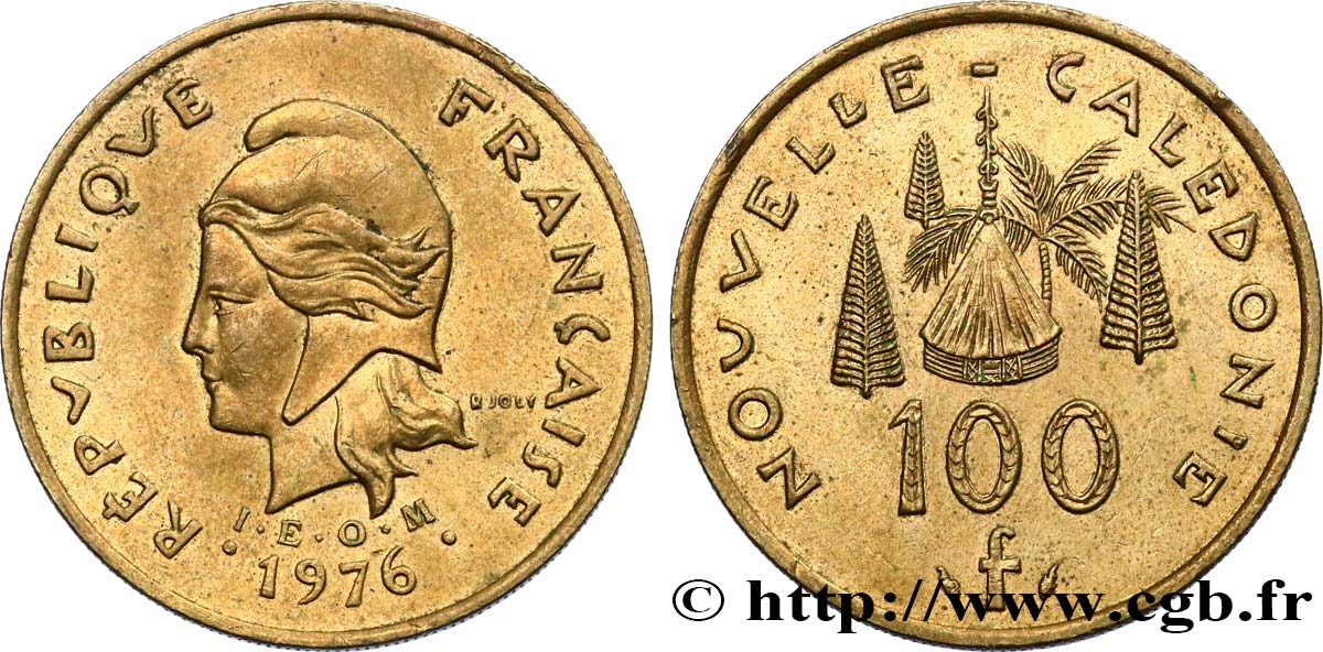 NUOVA CALEDONIA 100 Francs IEOM 1976 Paris SPL 