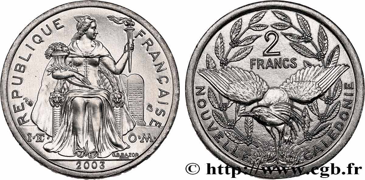 NEUKALEDONIEN 2 Francs I.E.O.M. 2003 Paris fST 