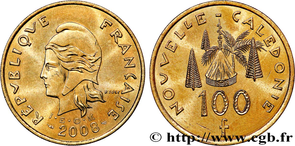 NUEVA CALEDONIA 100 Francs I.E.O.M. 2008 Paris SC 