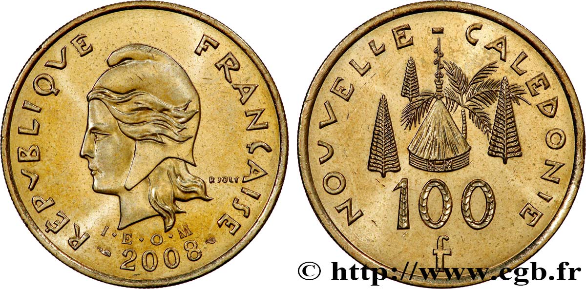 NOUVELLE CALÉDONIE 100 Francs I.E.O.M. 2008 Paris SPL 