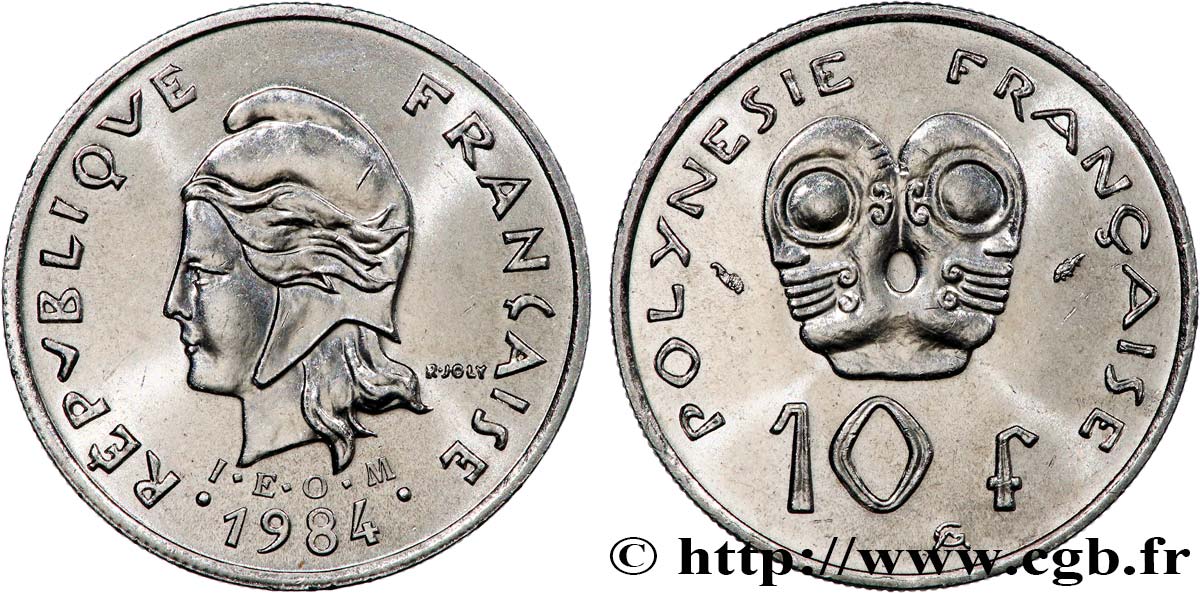 FRANZÖSISCHE-POLYNESIEN 10 Francs I.E.O.M. 1984 Paris fST 