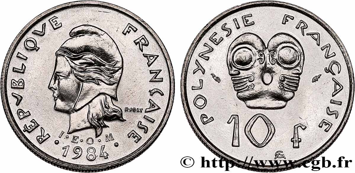 FRANZÖSISCHE-POLYNESIEN 10 Francs I.E.O.M. 1984 Paris fST 