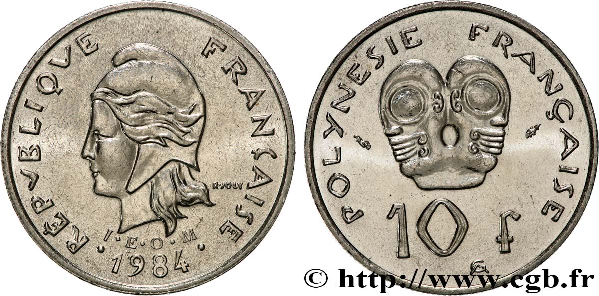POLYNÉSIE FRANÇAISE 10 Francs I.E.O.M. 1984 Paris SPL 