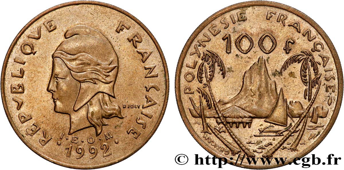 FRANZÖSISCHE-POLYNESIEN 100 Francs I.E.O.M. 1992 Paris VZ 