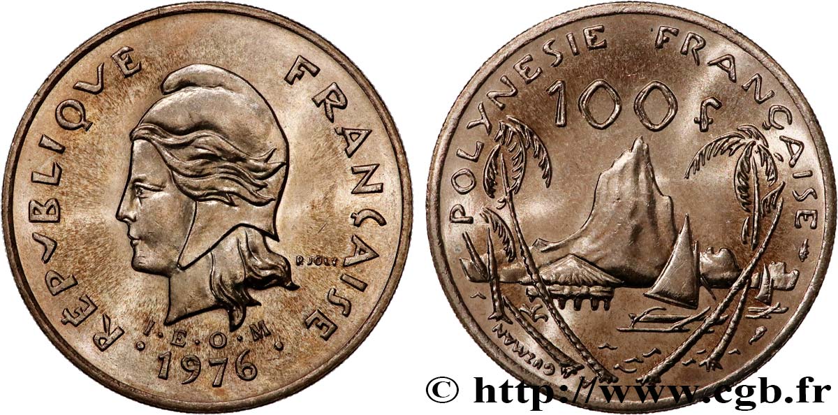 POLINESIA FRANCESE 100 Francs I.E.O.M. 1976 Paris MS 