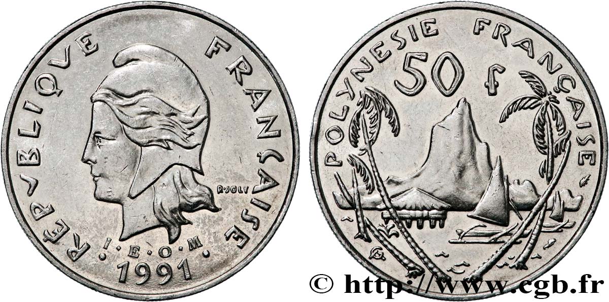 POLINESIA FRANCESE 50 Francs I.E.O.M. 1991 Paris q.SPL 
