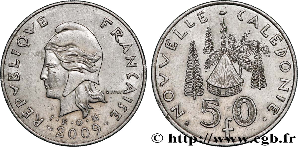 NUEVA CALEDONIA 50 Francs I.E.O.M. 2009 Paris EBC 