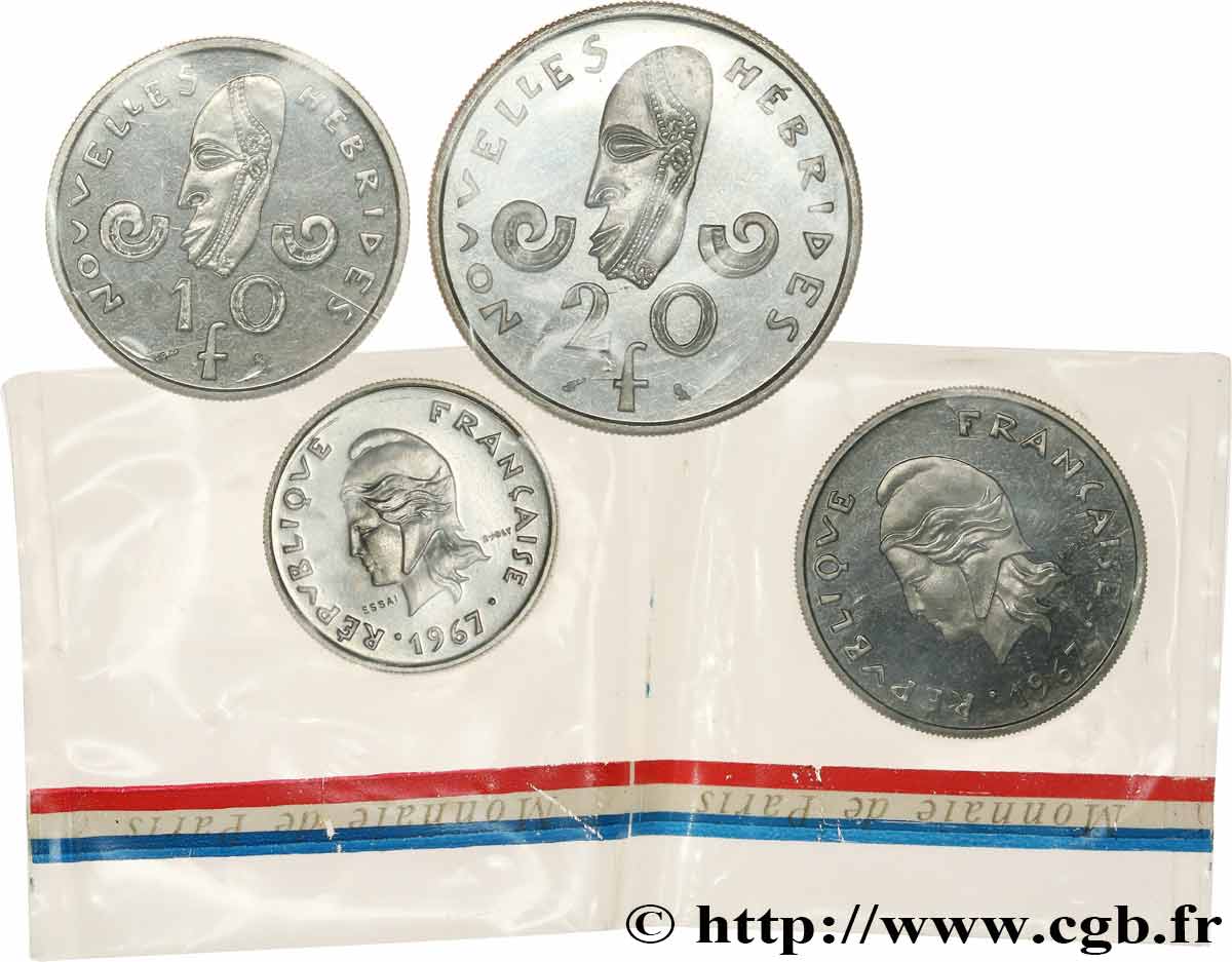 NEW HEBRIDES (VANUATU since 1980) Essai de 10 et 20 Francs 1967 Paris MS 