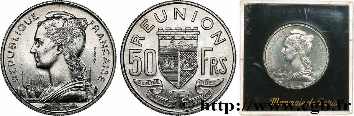 REUNION INSEL Essai 50 francs 1962 Paris ST 