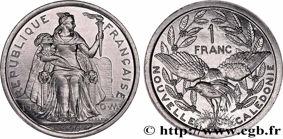 NEUKALEDONIEN 1 Franc I.E.O.M. 1990 Paris fST 