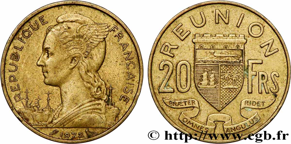 REUNION 20 Francs 1972 Paris AU 