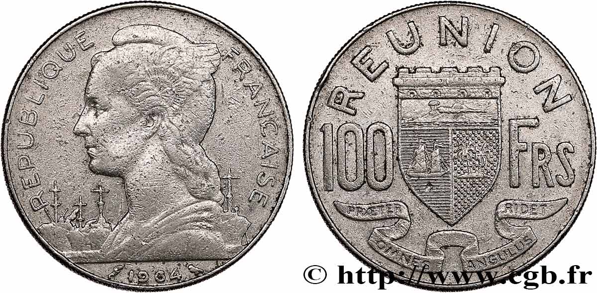 ISOLA RIUNIONE 100 Francs 1964 Paris q.BB 