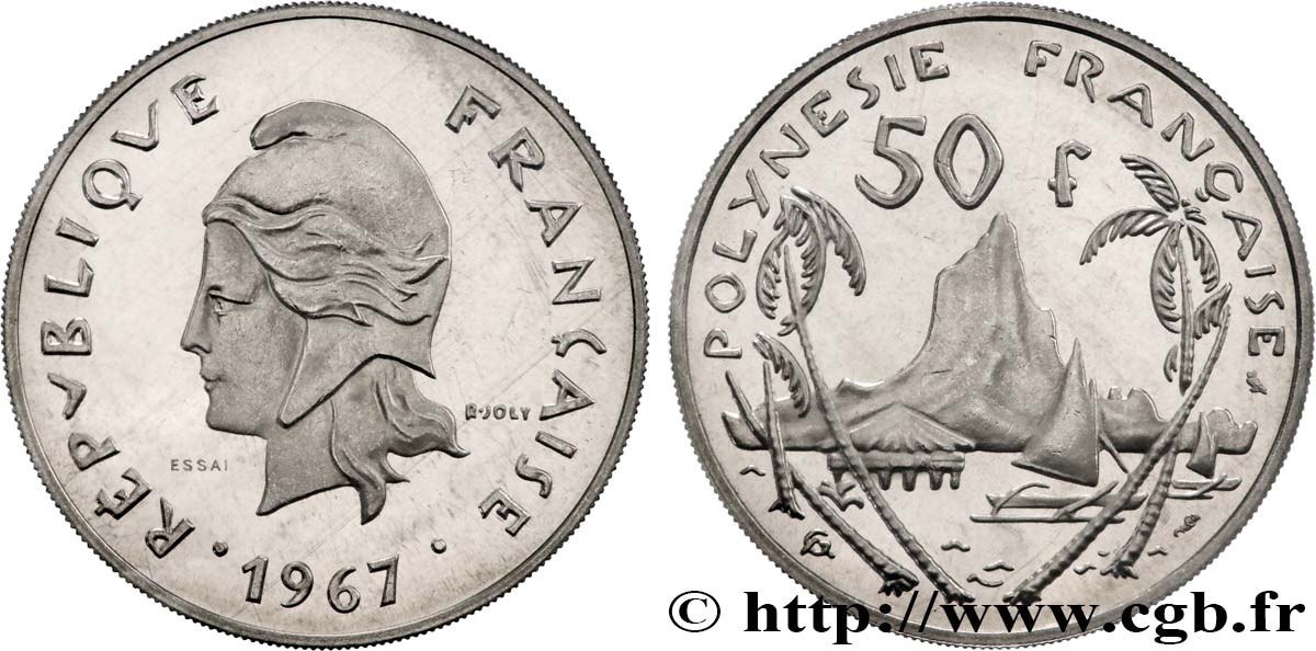 POLYNÉSIE FRANÇAISE Essai de 50 Francs Marianne 1967 Paris FDC 