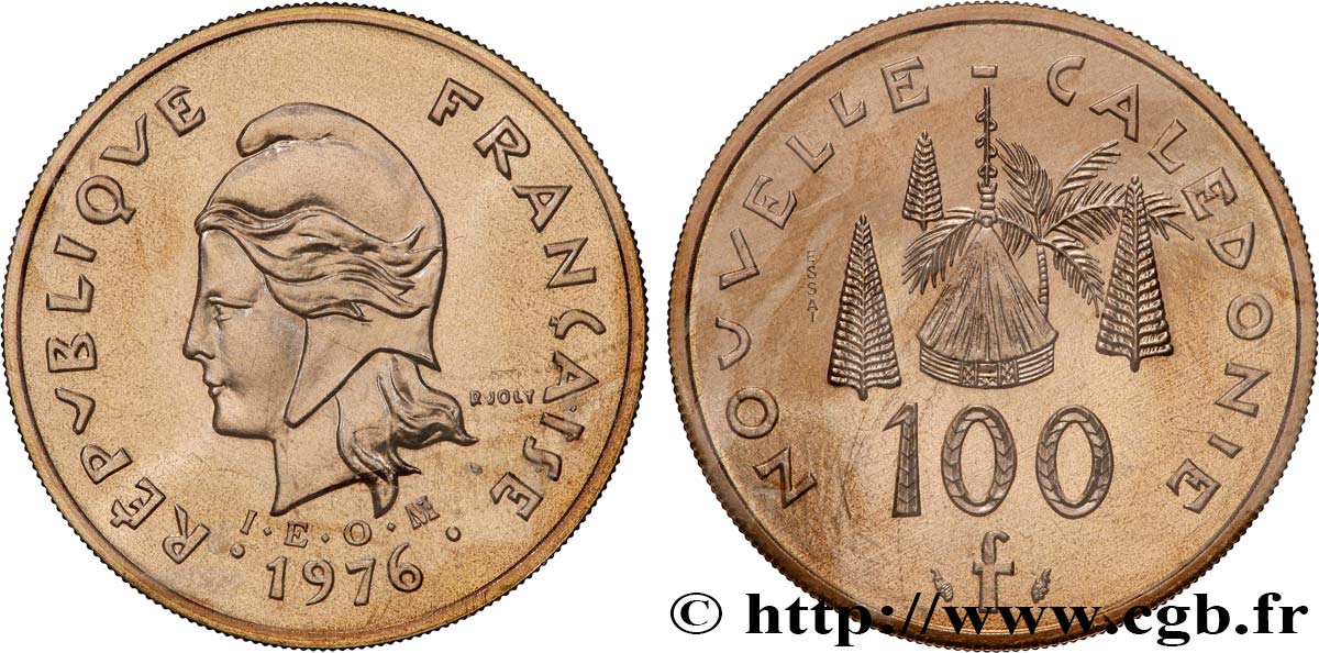 NEUKALEDONIEN Essai de 100 Francs 1976 Paris ST 