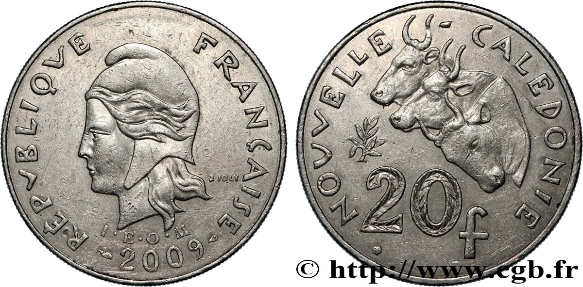 NEUKALEDONIEN 20 Francs I.E.O.M. 2009 Paris VZ 