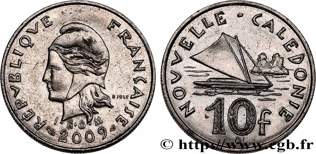 NEW CALEDONIA 10 Francs I.E.O.M. 2009 Paris AU 