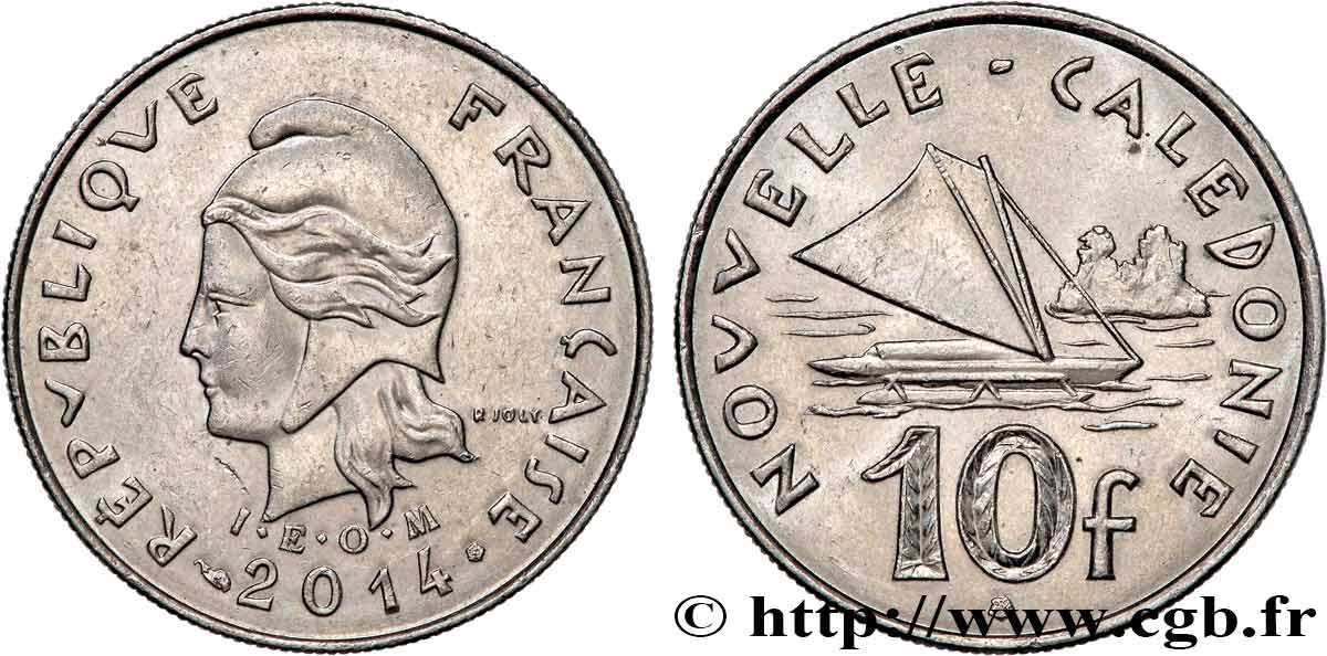 NEW CALEDONIA 10 Francs I.E.O.M. 2014 Paris AU 
