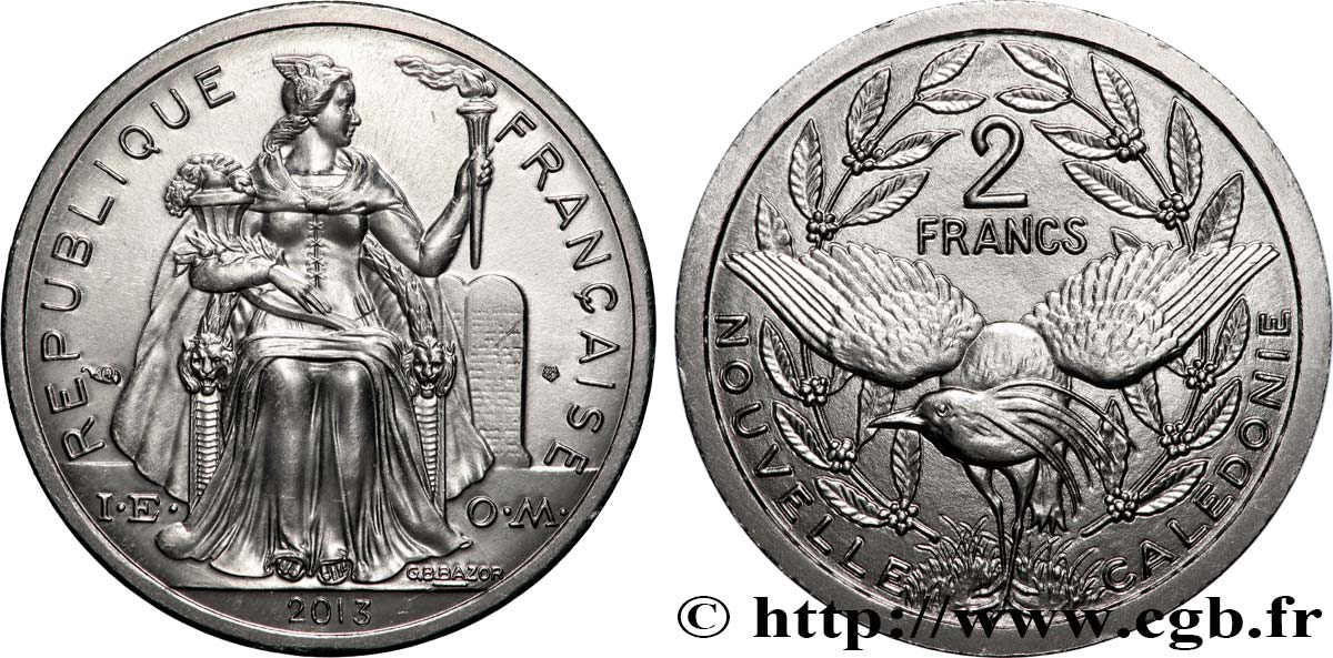 NEW CALEDONIA 2 Francs I.E.O.M. 2013 Paris MS 